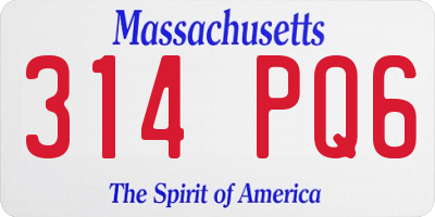 MA license plate 314PQ6