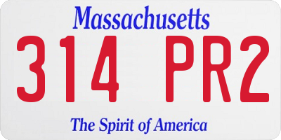 MA license plate 314PR2