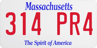MA license plate 314PR4