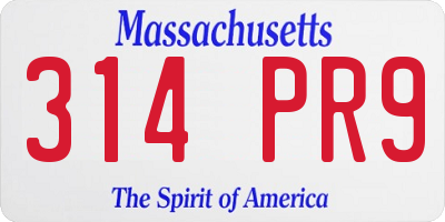 MA license plate 314PR9