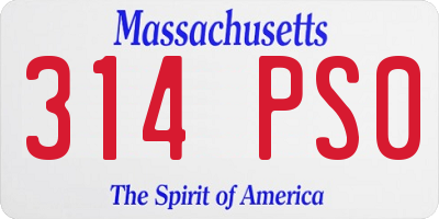 MA license plate 314PS0