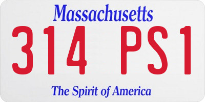 MA license plate 314PS1
