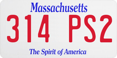 MA license plate 314PS2