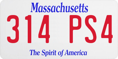 MA license plate 314PS4
