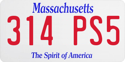 MA license plate 314PS5