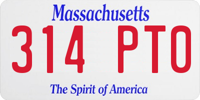 MA license plate 314PT0