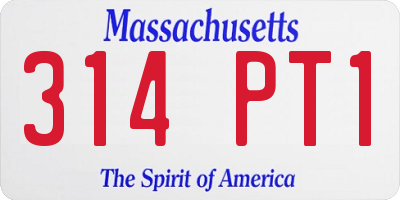 MA license plate 314PT1