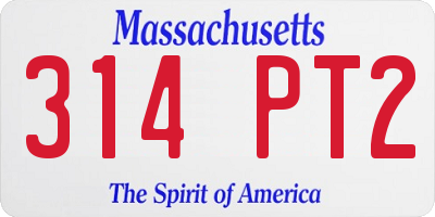 MA license plate 314PT2