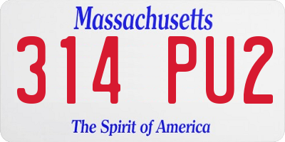 MA license plate 314PU2
