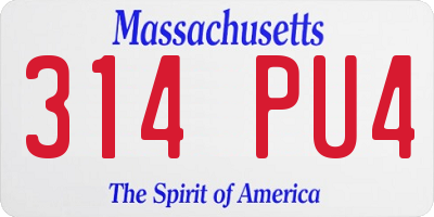 MA license plate 314PU4