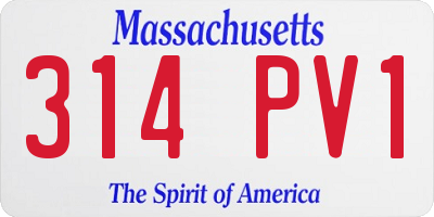 MA license plate 314PV1
