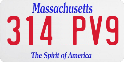 MA license plate 314PV9