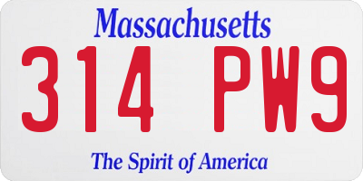 MA license plate 314PW9