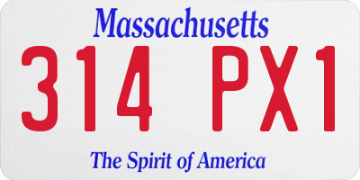 MA license plate 314PX1