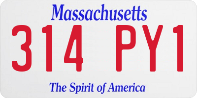 MA license plate 314PY1