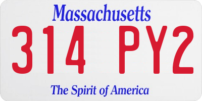 MA license plate 314PY2