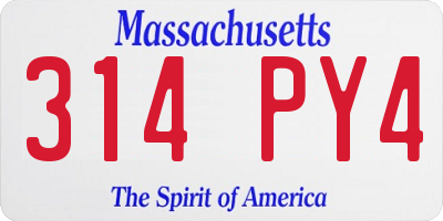 MA license plate 314PY4