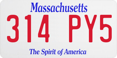 MA license plate 314PY5