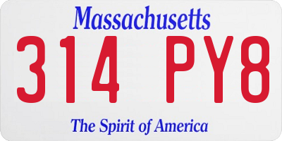 MA license plate 314PY8
