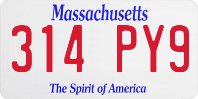 MA license plate 314PY9