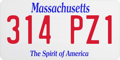 MA license plate 314PZ1