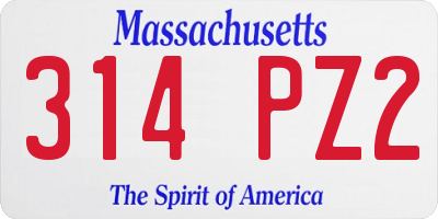 MA license plate 314PZ2