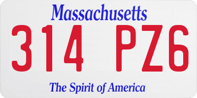 MA license plate 314PZ6