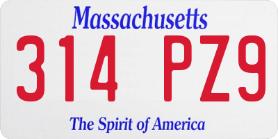MA license plate 314PZ9