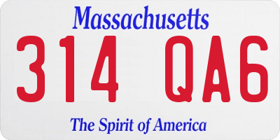 MA license plate 314QA6