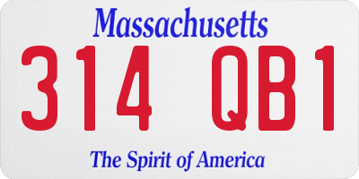 MA license plate 314QB1