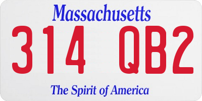MA license plate 314QB2