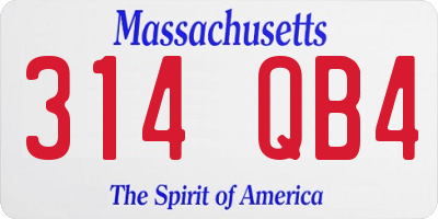 MA license plate 314QB4