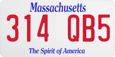 MA license plate 314QB5