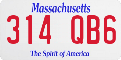 MA license plate 314QB6