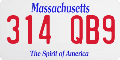 MA license plate 314QB9
