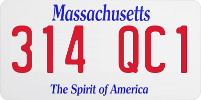 MA license plate 314QC1
