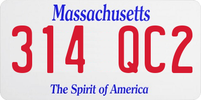 MA license plate 314QC2