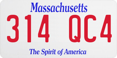 MA license plate 314QC4