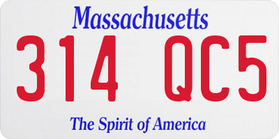 MA license plate 314QC5