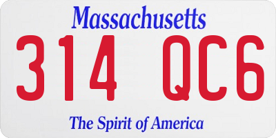 MA license plate 314QC6