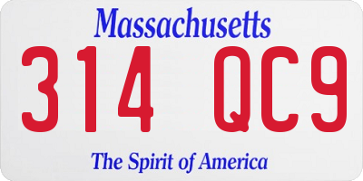 MA license plate 314QC9