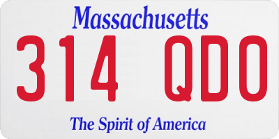 MA license plate 314QD0
