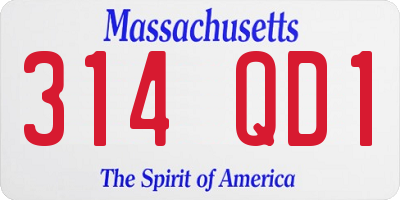 MA license plate 314QD1