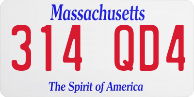 MA license plate 314QD4