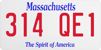 MA license plate 314QE1