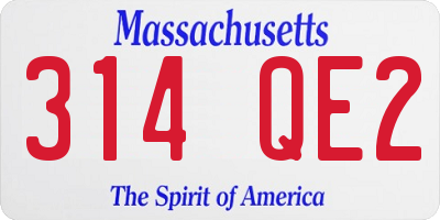 MA license plate 314QE2