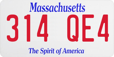 MA license plate 314QE4