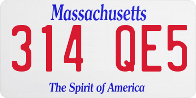 MA license plate 314QE5