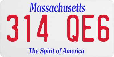 MA license plate 314QE6