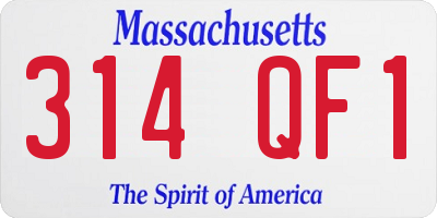MA license plate 314QF1